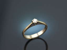 Um 1970! Klassischer Brillant Verlobungs Ring 0,15 ct...