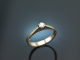 Around 1970! Classic Brilliant Engagement Ring 0,15 ct White Gold 585