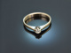 Um 1970! Klassischer Brillant Verlobungs Ring 0,15 ct Wei&szlig; Gold 585