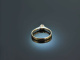 Around 1970! Classic Brilliant Engagement Ring 0,15 ct White Gold 585