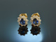 Feines Blau! Klassische Saphir Brillant Ohrringe Gold 750