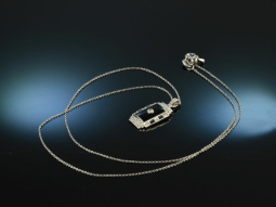 Art Deco style! Noble pendant with chain diamonds onyx...
