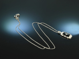 Art Deco style! Noble pendant with chain diamonds onyx...