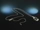 Art Deco style! Noble pendant with chain diamonds onyx sapphires white gold 750