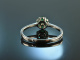 Green Blossom! H&uuml;bscher Smaragd Diamant Ring Wei&szlig; Gold 750