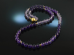 Around 1970! Beautiful long amethyst ball chain in...