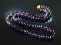 Around 1970! Beautiful long amethyst ball chain in...