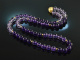 Around 1970! Beautiful long amethyst ball chain in gradient silver 925 gold plated