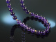 Around 1970! Beautiful long amethyst ball chain in gradient silver 925 gold plated