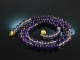 Around 1970! Beautiful long amethyst ball chain in gradient silver 925 gold plated