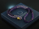 Around 1970! Beautiful long amethyst ball chain in gradient silver 925 gold plated