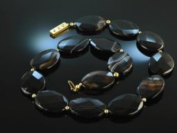 Around 1970! Extraordinary large striped agate necklace...