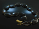 Around 1970! Extraordinary large striped agate necklace gold 750