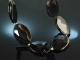 Around 1970! Extraordinary large striped agate necklace gold 750