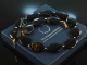 Around 1970! Extraordinary large striped agate necklace gold 750