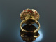 D&uuml;sseldorf um 1910! Gro&szlig;er Sardegna Korallen Bouton Ring Gold 333