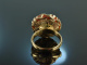 D&uuml;sseldorf um 1910! Gro&szlig;er Sardegna Korallen Bouton Ring Gold 333