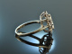 1975! Wonderful Diamond Navette Marquise Ring White Gold 585