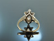 1975! Wonderful Diamond Navette Marquise Ring White Gold 585
