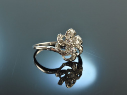 Um 1965! Traum Verlobungs Diamant Ring 0,25 ct Wei&szlig;...
