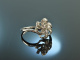 Around 1965! Dream engagement diamond ring 0,25 ct white gold 585