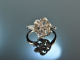 Um 1965! Traum Verlobungs Diamant Ring 0,25 ct Wei&szlig; Gold 585