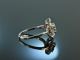 Around 1965! Dream engagement diamond ring 0,25 ct white gold 585