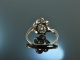 Around 1965! Dream engagement diamond ring 0,25 ct white gold 585