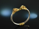 Around 1970! Chic vintage ram bangle silver 900 gold plated
