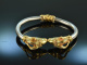 Around 1970! Chic vintage ram bangle silver 900 gold plated