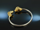 Around 1970! Chic vintage ram bangle silver 925 gold plated