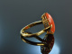 Um 1960! Traumhafter Vintage Mittelmeer Korallen Ring Gold 585