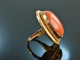 Holland um 1955! Fantastischer Vintage Lachs Korallen Ring Gold 585