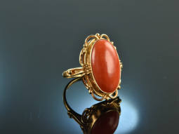 Um 1960! Wundersch&ouml;ner Vintage Lachs Korallen Ring...
