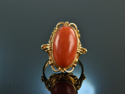 Um 1960! Wundersch&ouml;ner Vintage Lachs Korallen Ring...