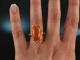 Um 1960! Wundersch&ouml;ner Vintage Lachs Korallen Ring Gold 585