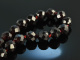 1900! Beautiful large faceted garnet chain gold 585 Clasp silver 835
