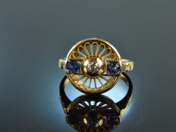 Um 1900! Wundervoller historischer Ring Saphire Diamant...