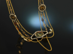 Um 1810! Seltenes Empire Eglomis&eacute; Collier...