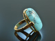 Around 1965! Cool big noble vintage turquoise ring gold 750