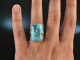 Around 1965! Cool big noble vintage turquoise ring gold 750