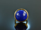 Around 1995! Sensational heavy lapis lazuli ring gold 750
