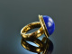 Around 1995! Sensational heavy lapis lazuli ring gold 750
