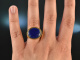 Around 1995! Hand forged heavy lapis lazuli ring gold 750