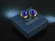 Around 1995! Classic beautiful lapis lazuli earclips gold 750