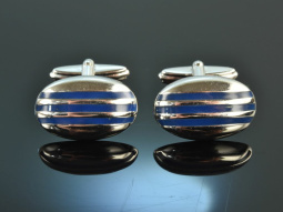Around 1995! Very nice cufflinks silver 925 with blue enamel