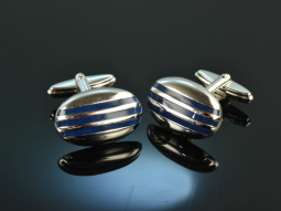 Around 1995! Very nice cufflinks silver 925 with blue enamel