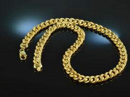 Around 1980! Classic heavy necklace curb chain chased...