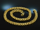 Around 1980! Classic heavy necklace curb chain chased silver 925 gold plated