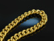 Around 1980! Classic heavy necklace curb chain chased silver 925 gold plated
